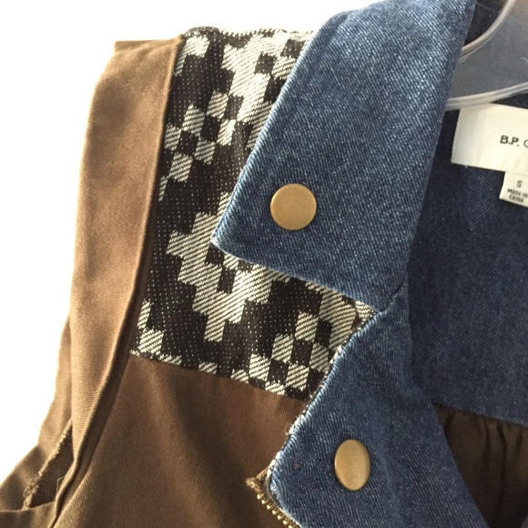 womens brown and denim vest - Picture 2 of 4